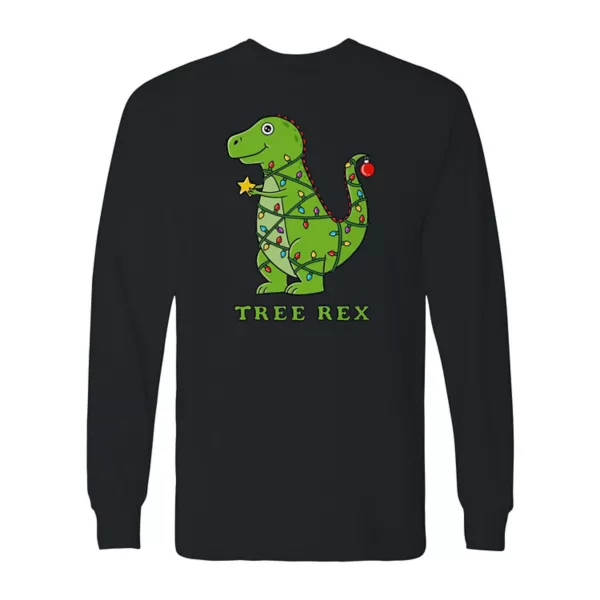 

Мужская рождественская футболка с длинным рукавом и принтом динозавра Licensed Character, черный