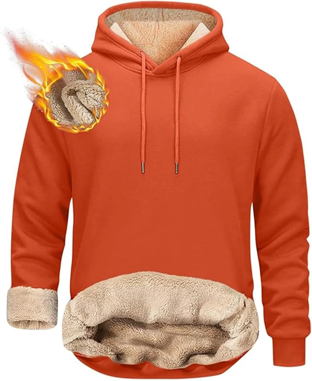 

Мужская повседневная худи с подкладкой из флиса и шерпы