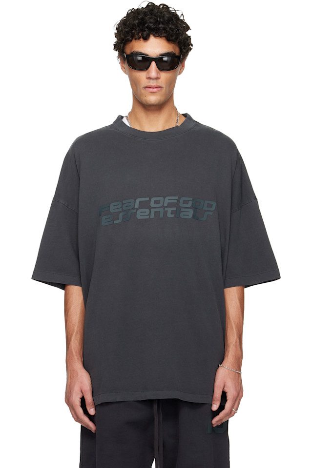 

Fear Of God Essentials Серая праздничная футболка в стиле 90-х «страх бога»