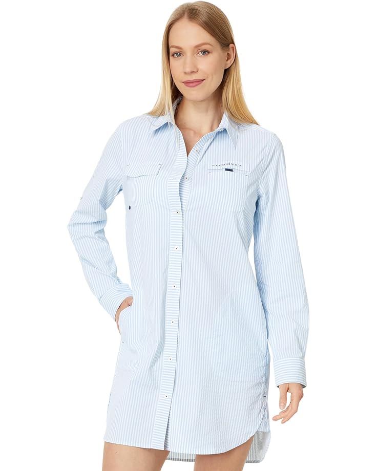 

Платье Vineyard Vines Harbor Shirt Coverup, цвет Jake Blue