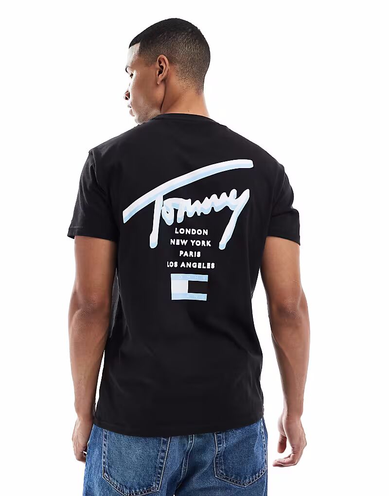 

Футболка с фирменным принтом Tommy Jeans черного цвета