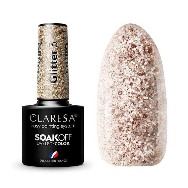 

Полуперманентный лак для ногтей Glitter 3 5 мл Claresa