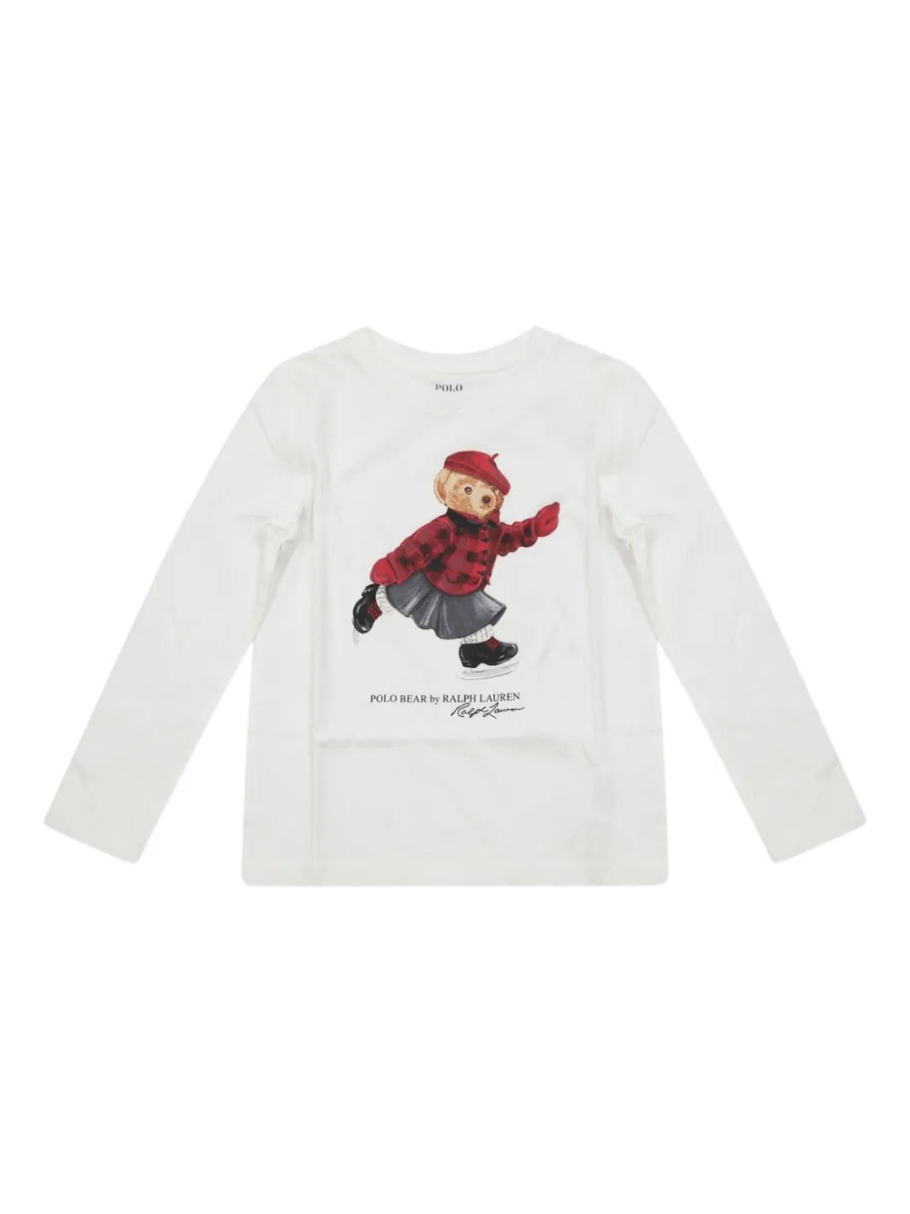

Футболка с длинным рукавом Teddy Pattinatrice Polo Ralph Lauren Kids, белый