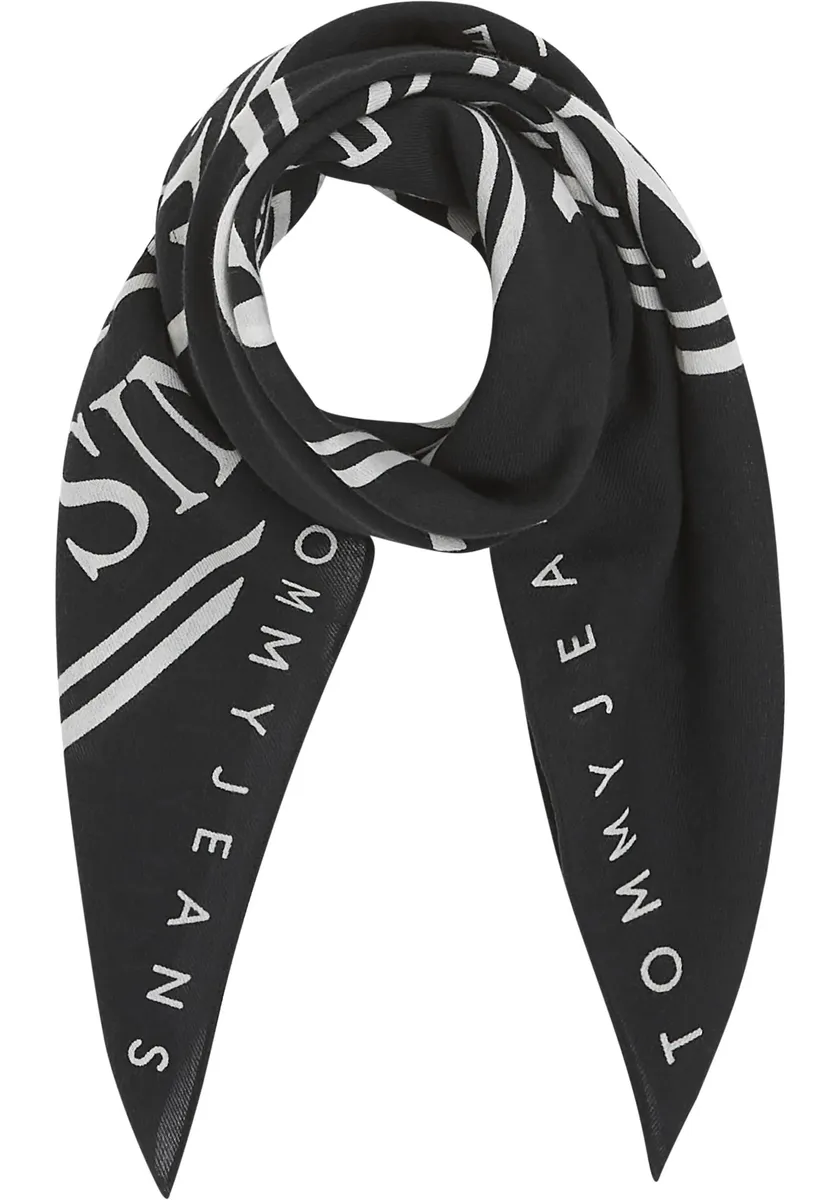 

Модный шарф Tommy Jeans "TJW VARSITY BANDANA" с надписью-логотипом, черный