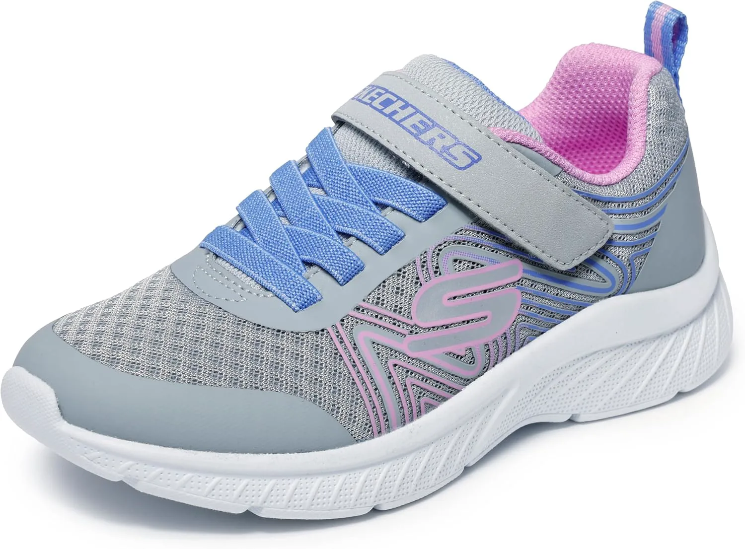 Детские кроссовки Skechers Microspec Plus-Swirl Sweet, серый/мультиколор — фото 4