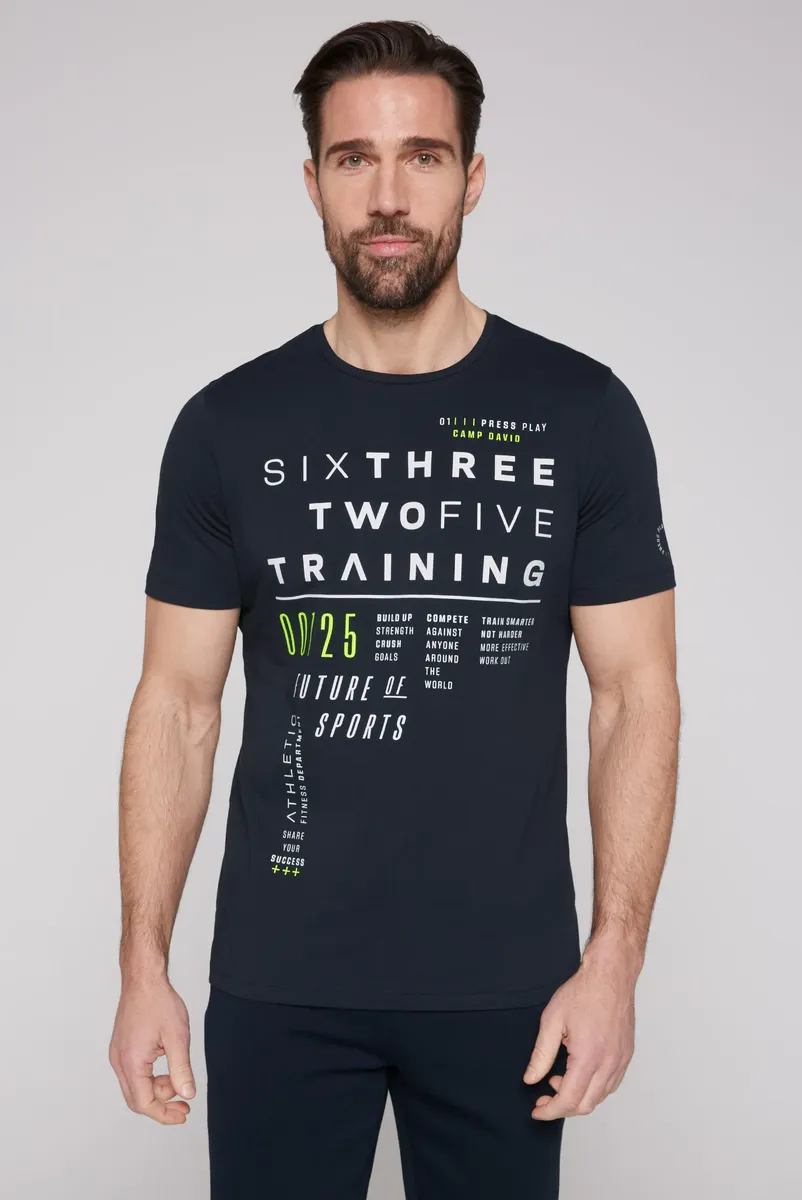 

Футболка CAMP DAVID с контрастным принтом, синий