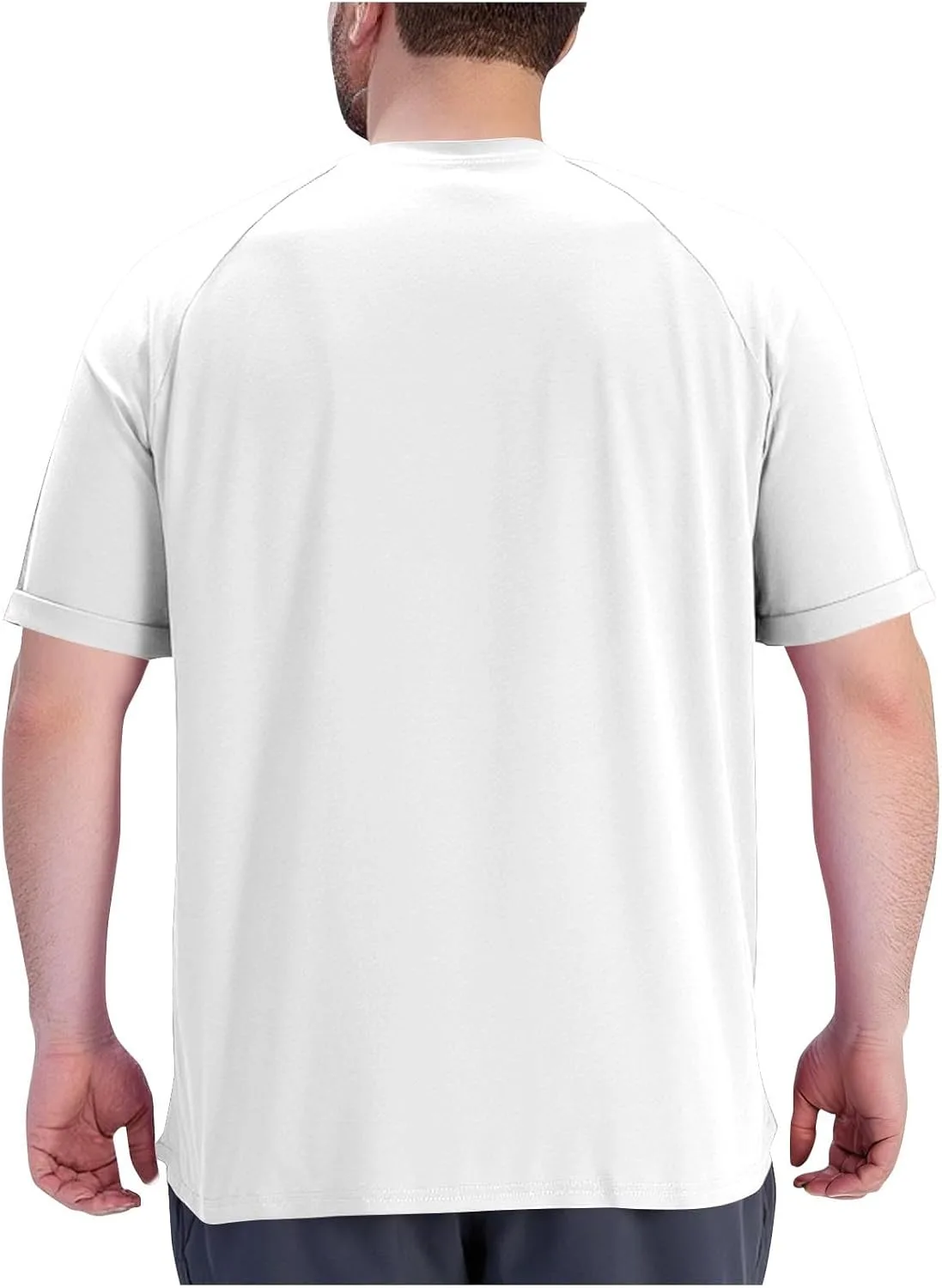 Мужские футболки оверсайз с круглым вырезом, мягкие, однотонные, повседневные, модные, базовые, свободного кроя, легкие, как майка Generic, белый — фото 3