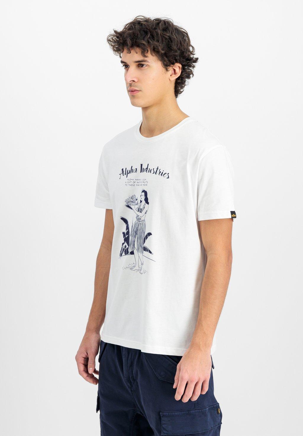 

Футболка с принтом HAWAII Alpha Industries, кремовый