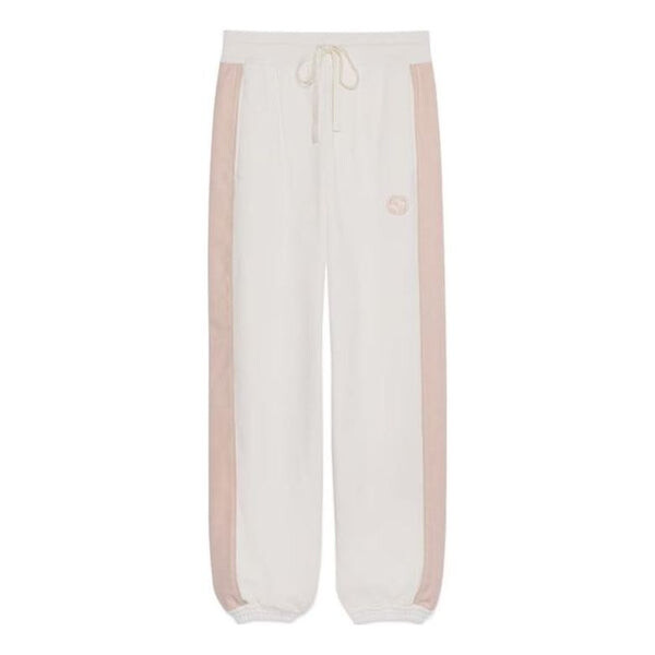 

Брюки gg felted cotton jersey jogging pants 'off white pink' Gucci, белый