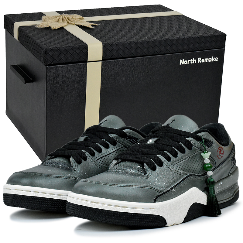 

FLIGHT COURT Износостойкие низкие винтажные баскетбольные кроссовки унисекс Jordan, ink smoke and jade ears-gift box 4