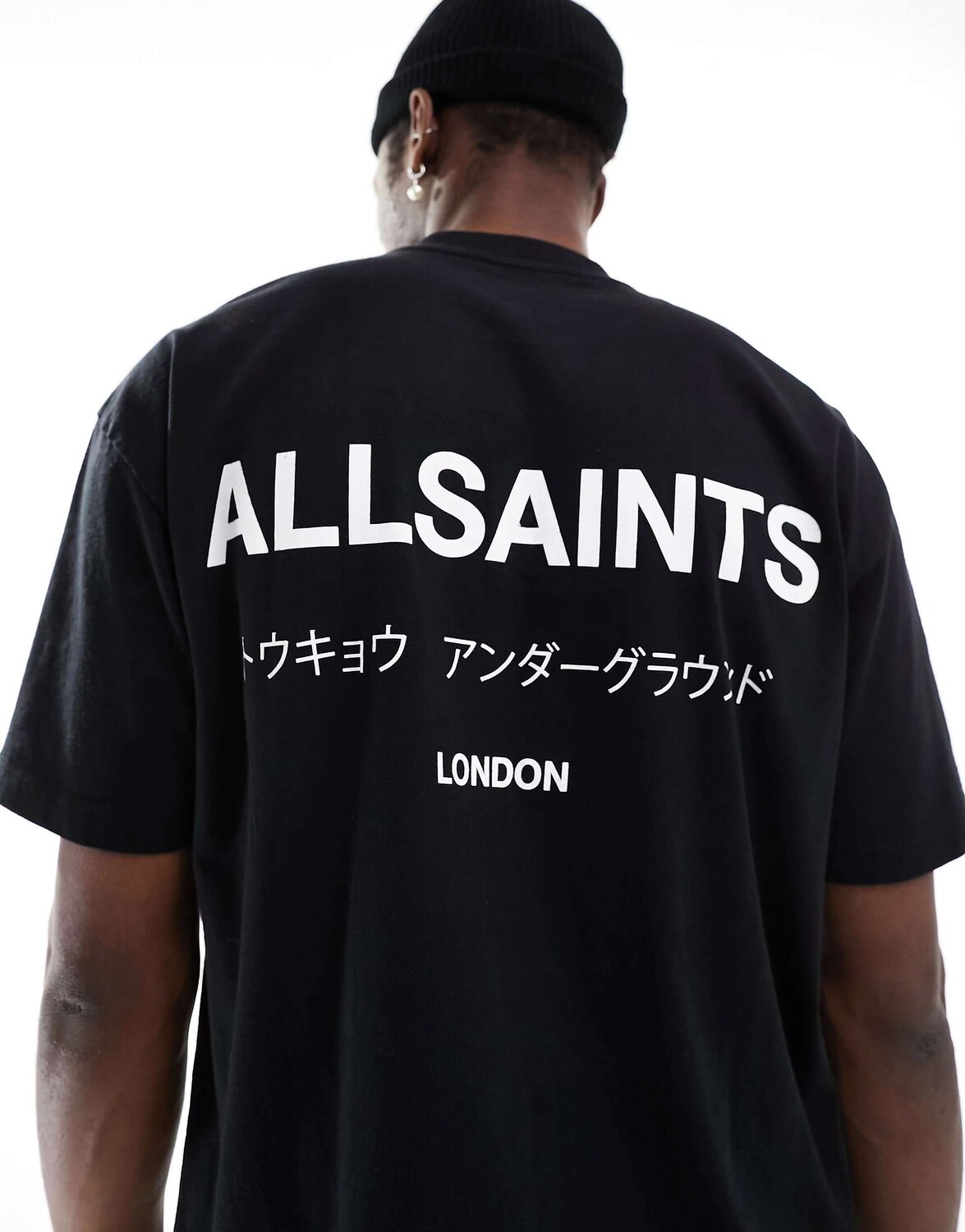 

Черная оверсайз-футболка AllSaints Underground