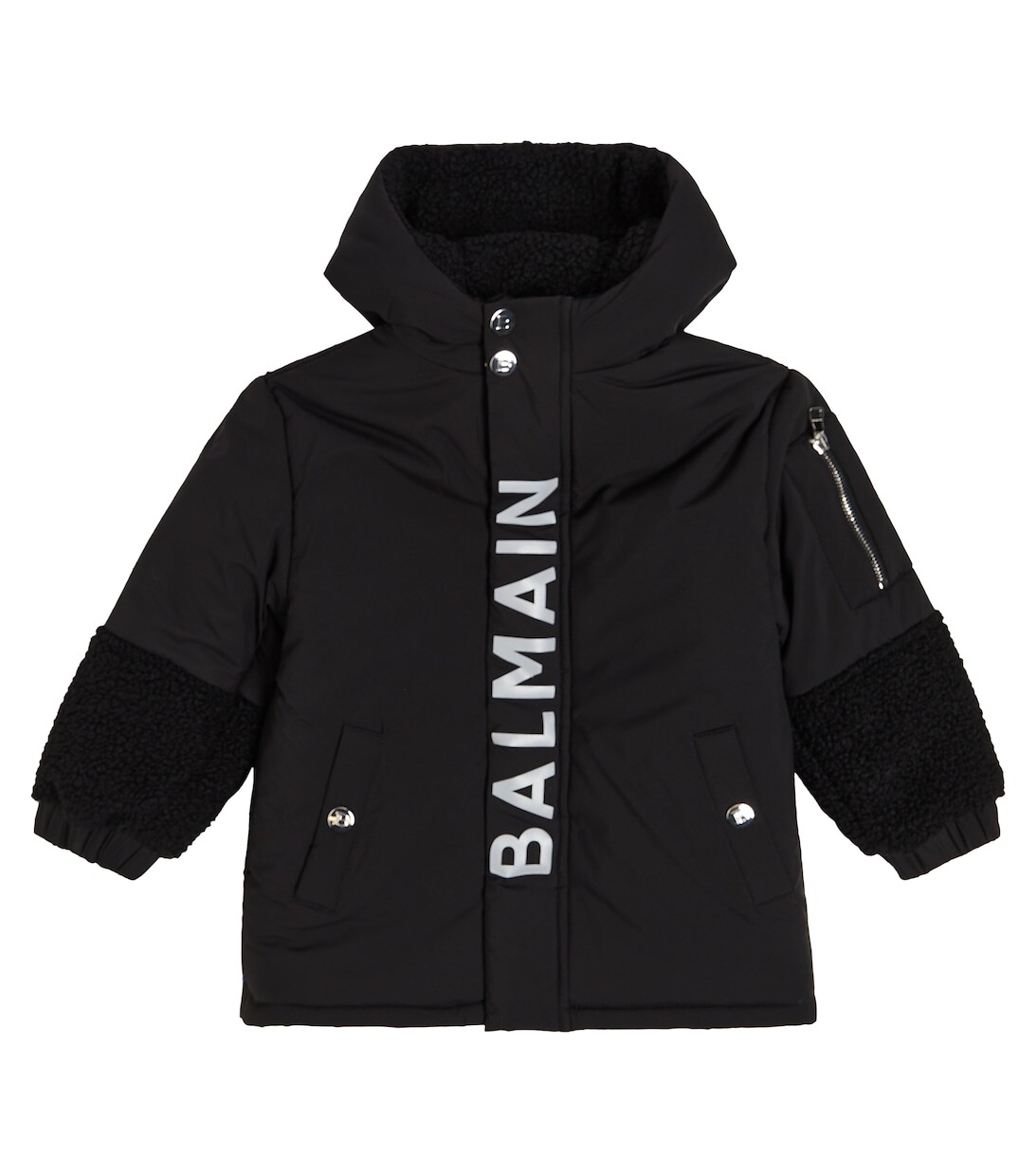 

Пуховик с логотипом Balmain, черный