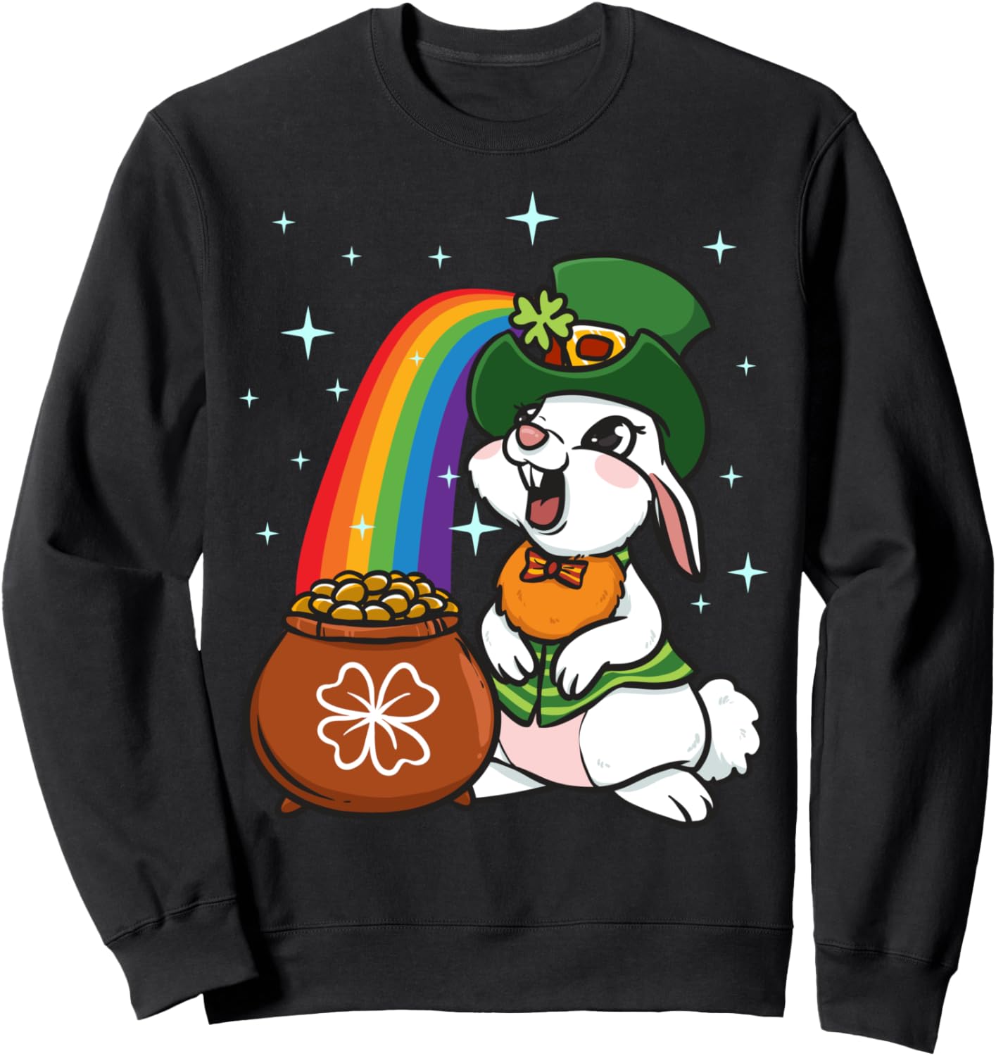 

Золотой горшок с монетами, толстовка с кроликом и лепреконом ко Дню Святого Патрика Saint Patrick'S Day Lucky Rabbit Shop