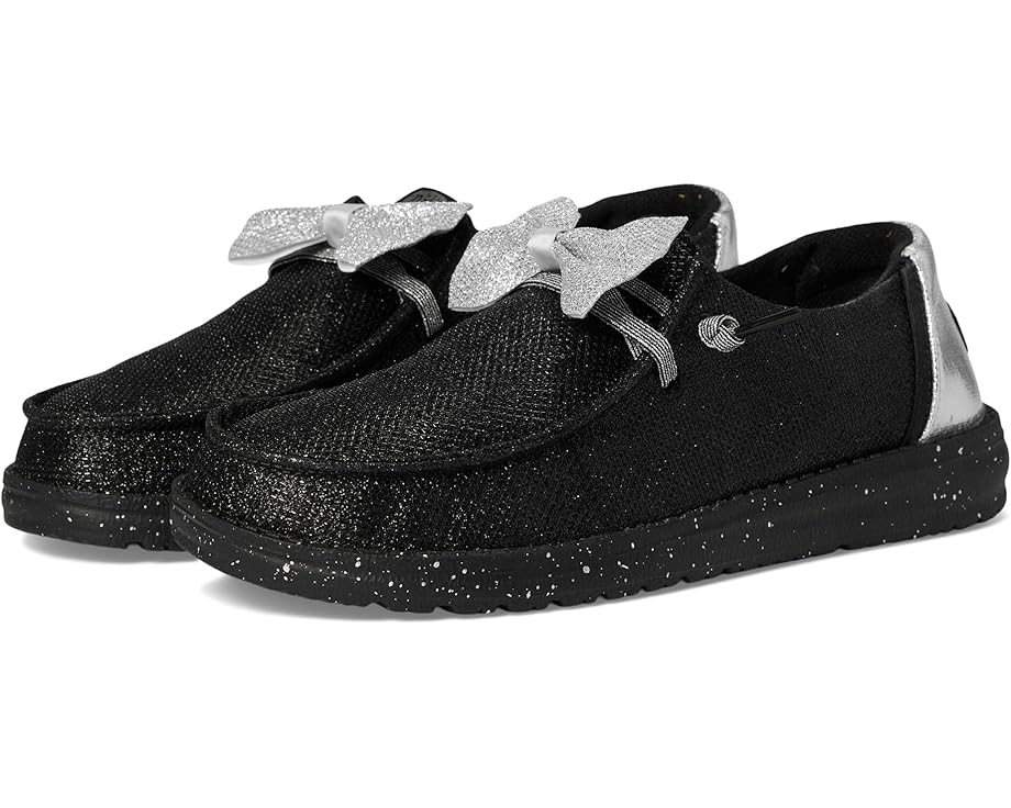 

Лоферы Hey Dude Wendy Sparkle Bow, цвет Black/Silver