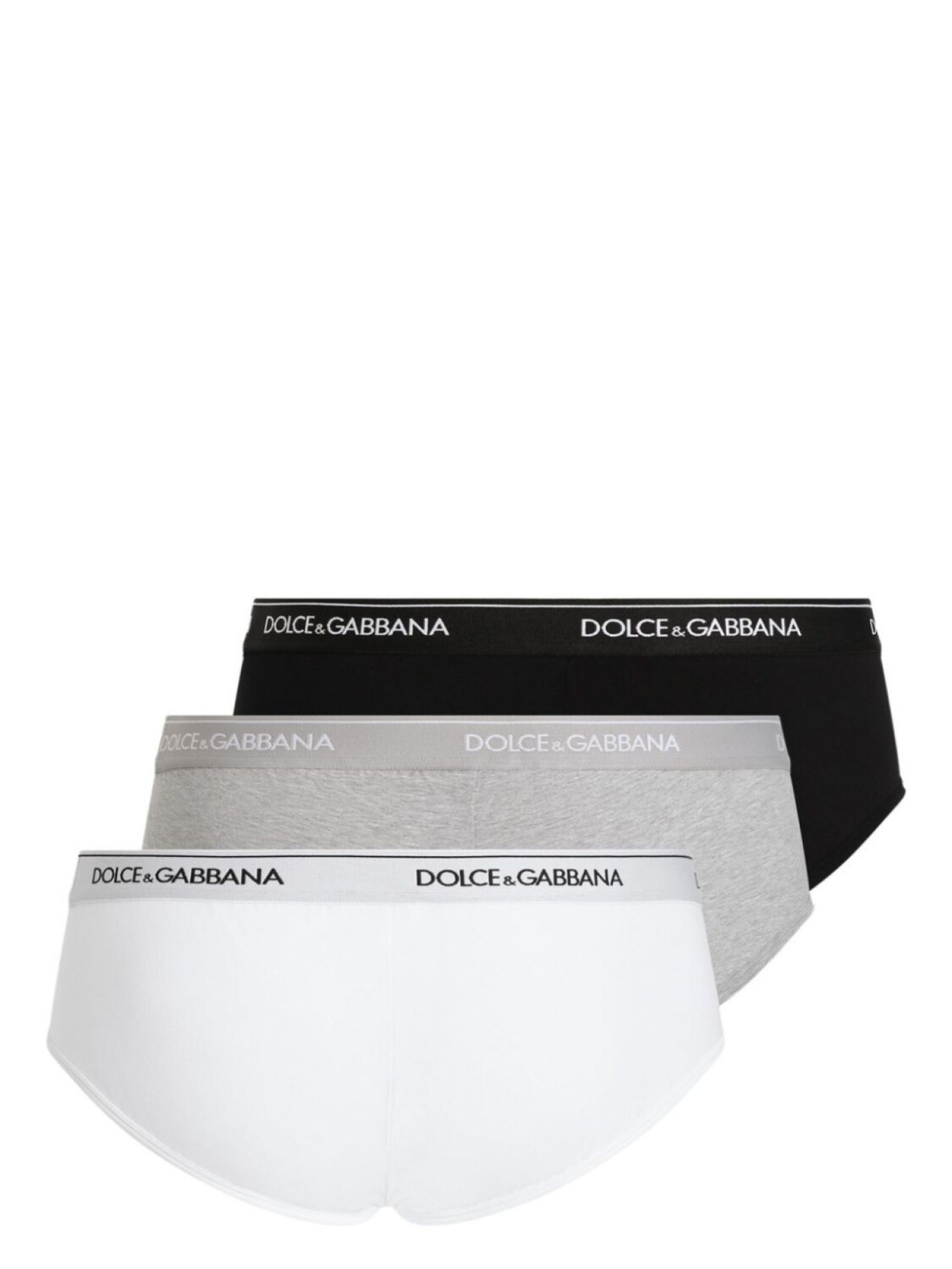 Комплект мужских трусов-брифов Dolce & Gabbana Brando, 3 предмета, черный/серый/белый — фото 2