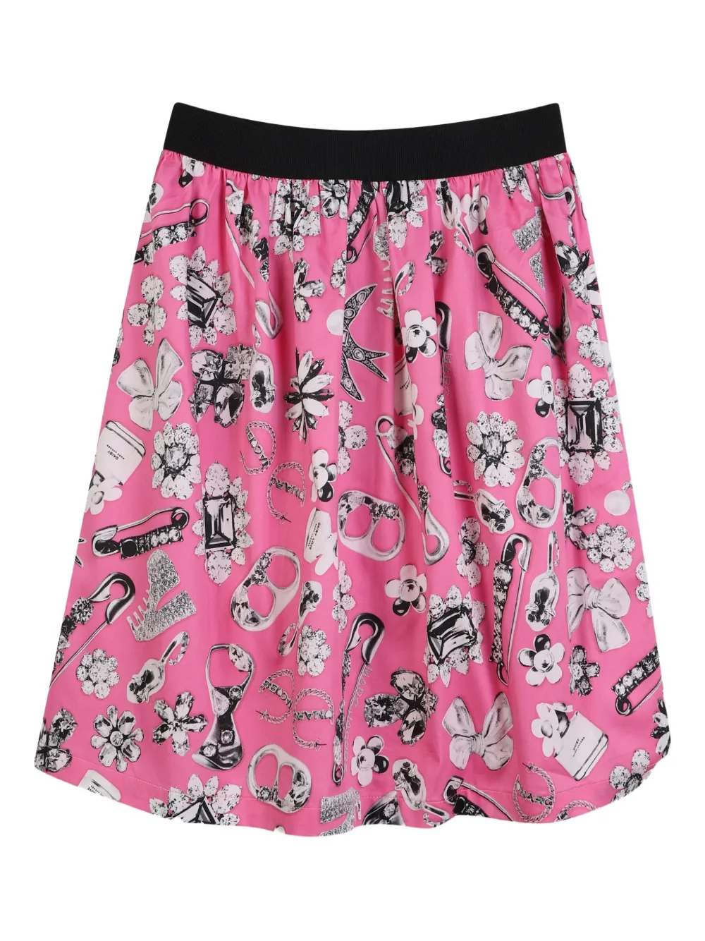 

Юбка с графичным принтом и сборками Marc Jacobs Kids, розовый