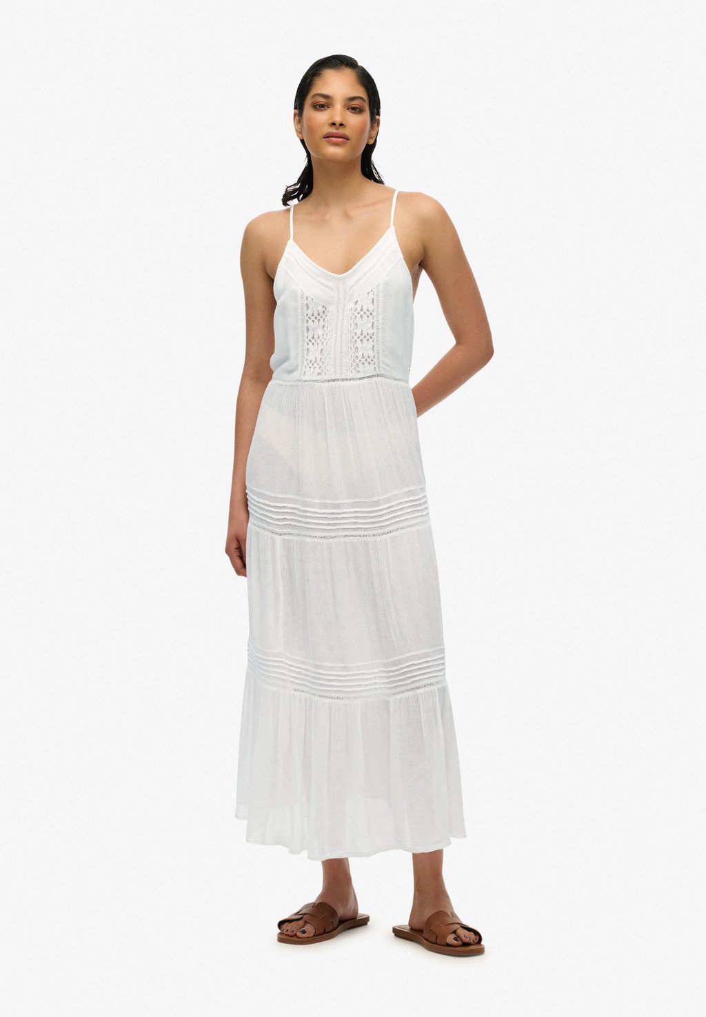 

Платье макси IBIZA CAMI Superdry, белый