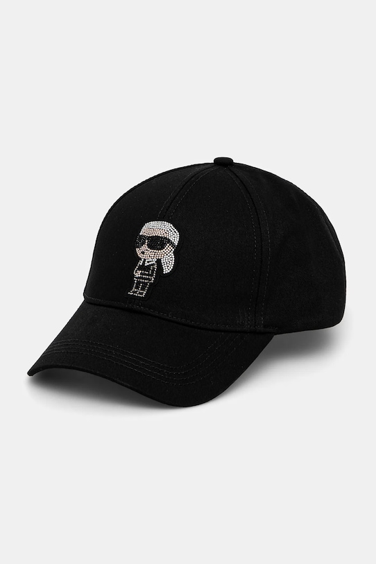 

Хлопковая кепка с козырьком Karl Lagerfeld, черный