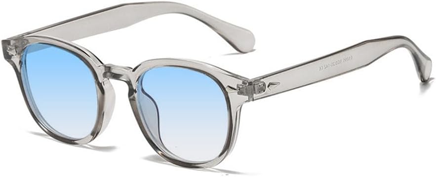 

Круглые солнцезащитные очки для женщин с декоративными заклепками, защита от УФ-излучения UV400, для мужчин в стиле панк, для занятий спортом на открытом воздухе и верховой езды UYPTK, Gray Blue