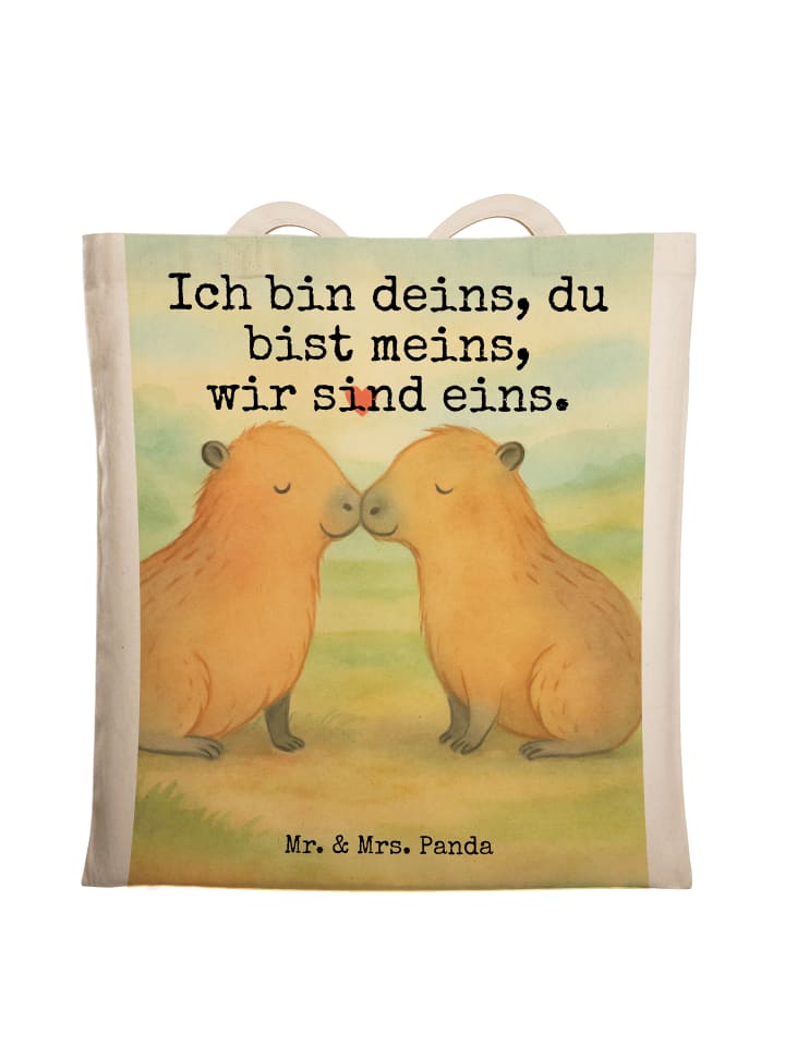 

Mr. & Mrs. Panda Сумка-шоппер с дизайном «Любовь к капибарам» и надписью белого цвета