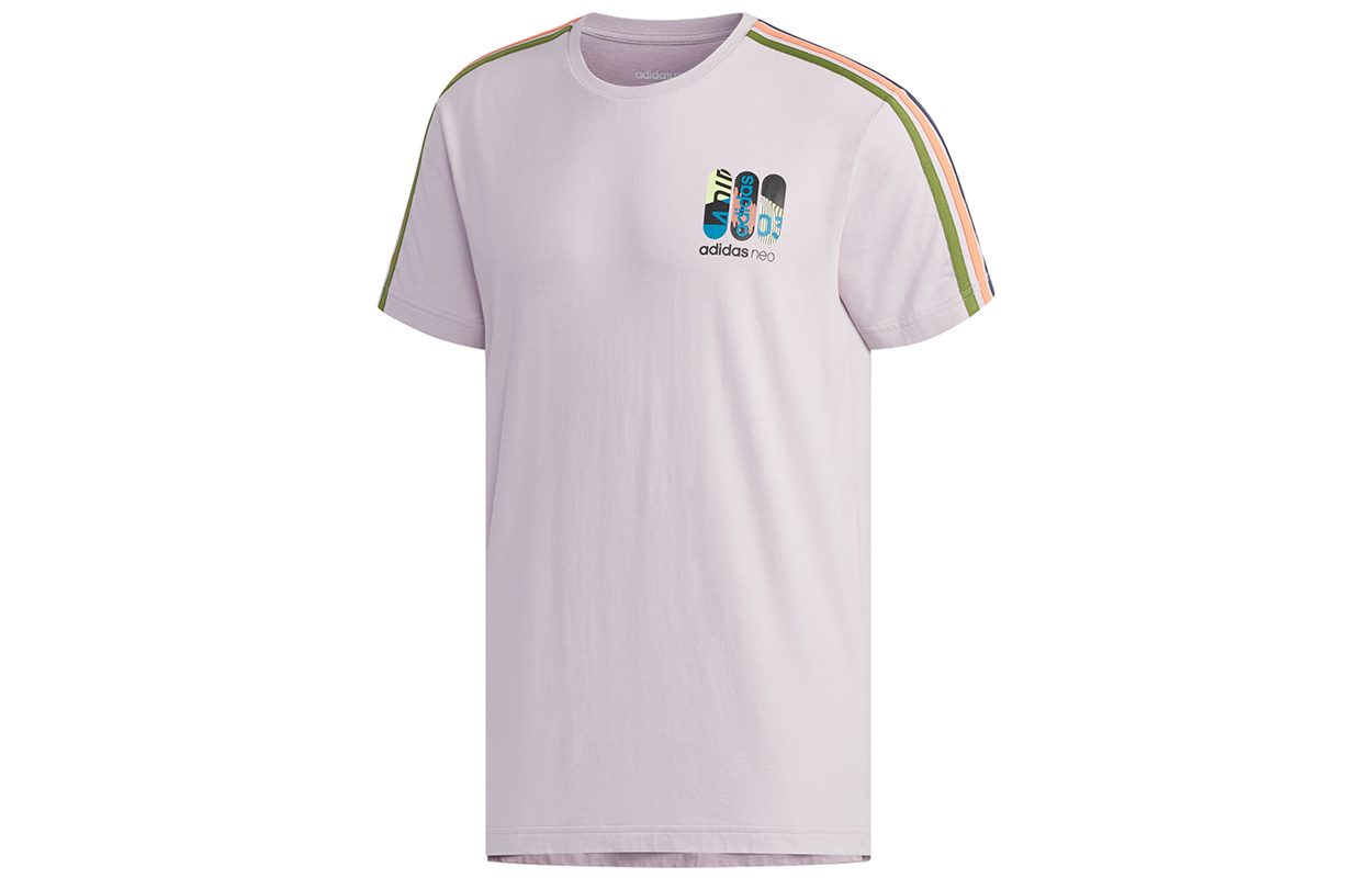 Футболка мужская фиолетово-розовая Adidas Neo — фото 2