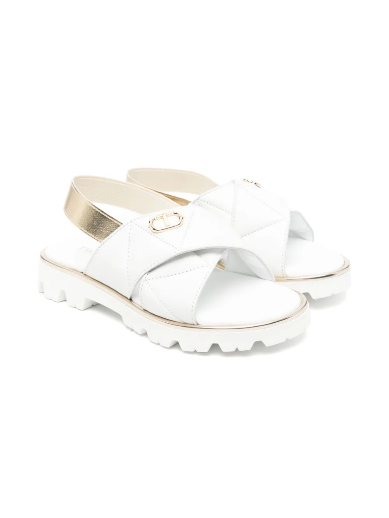

TWINSET Kids сандалии с логотипом, белый
