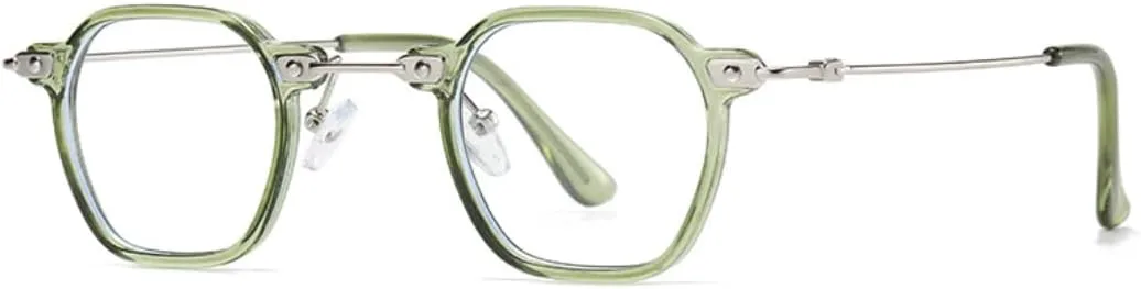 

Популярные модные маленькие квадратные женские солнцезащитные очки в стиле ретро с заклепками, мужские — с прозрачными градиентными линзами UATXTAU, Green Clear