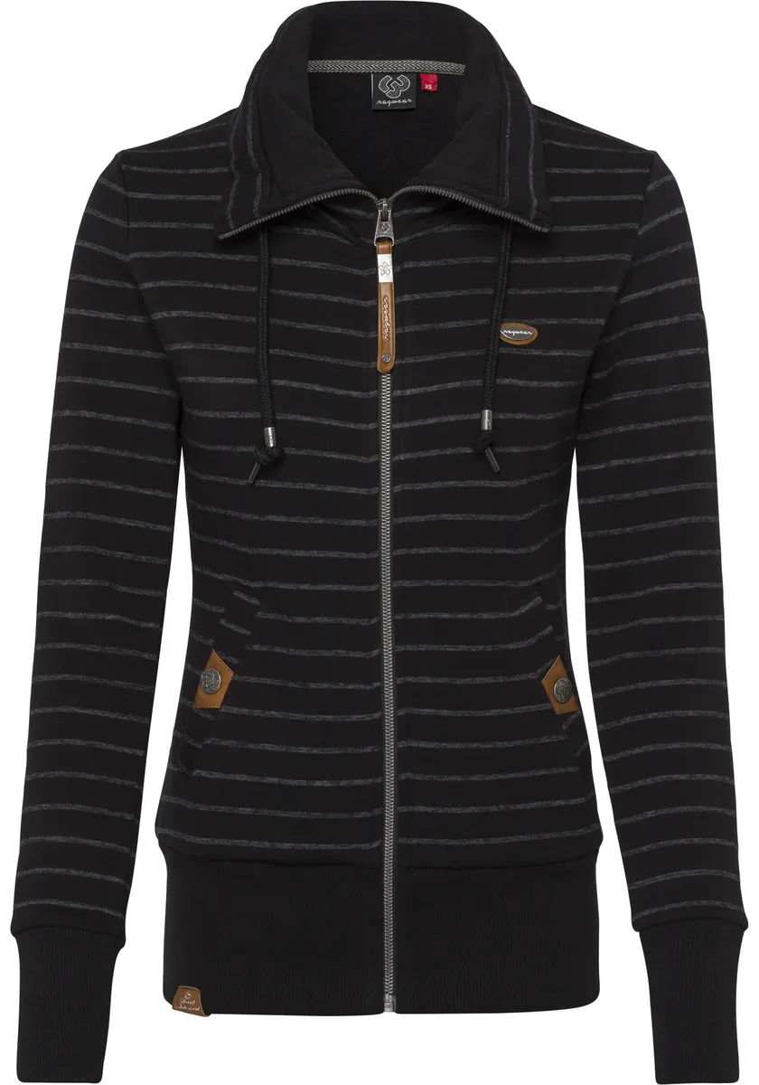 

Толстовка в стиле рэгвир "RYLIE ZIP STRIPE O", в полоску Ragwear, черный