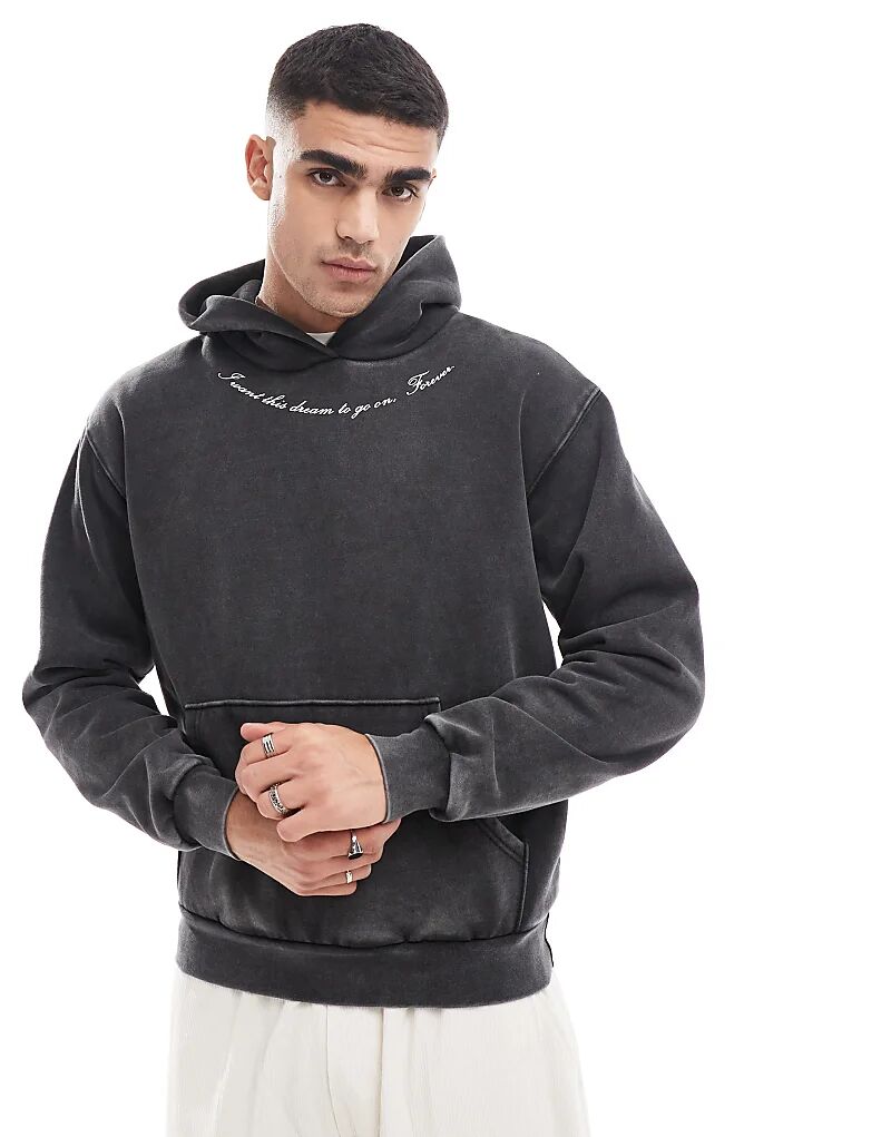 

Толстовка с вышитой надписью Pacsun forever черного цвета