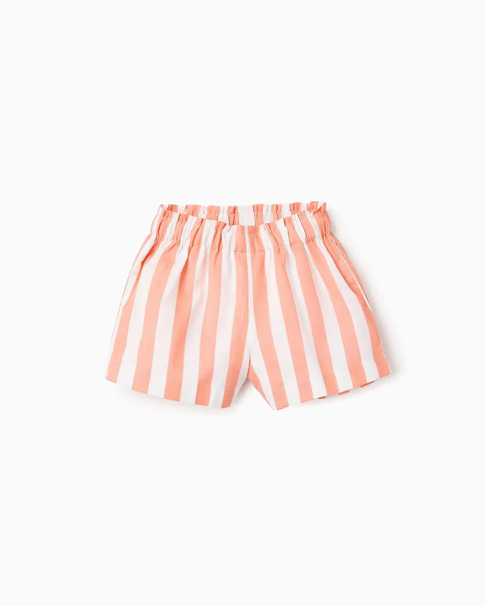 

Шорты в полоску для девочек с эластичным поясом Zippy, оранжевый
