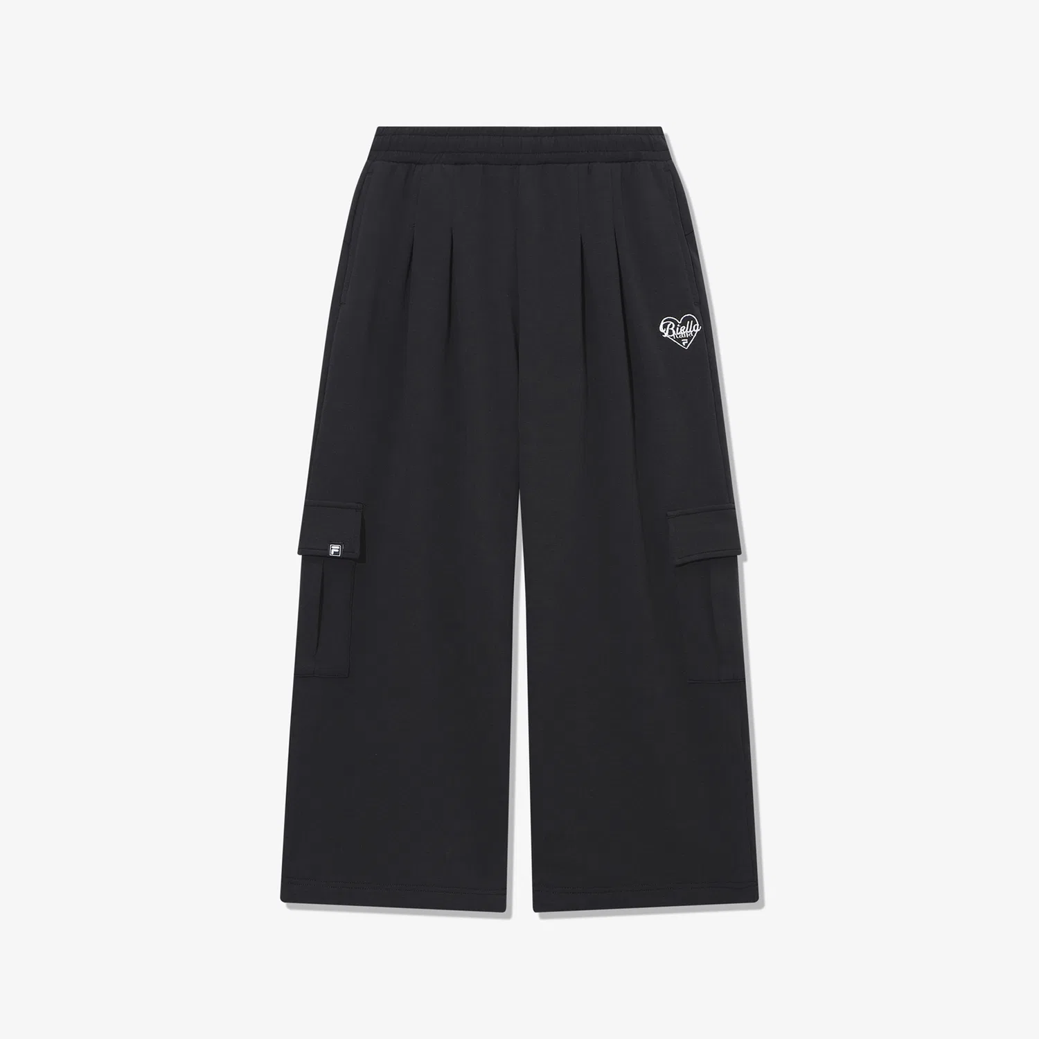 Детские чёрные широкие брюки карго от Fila Kids