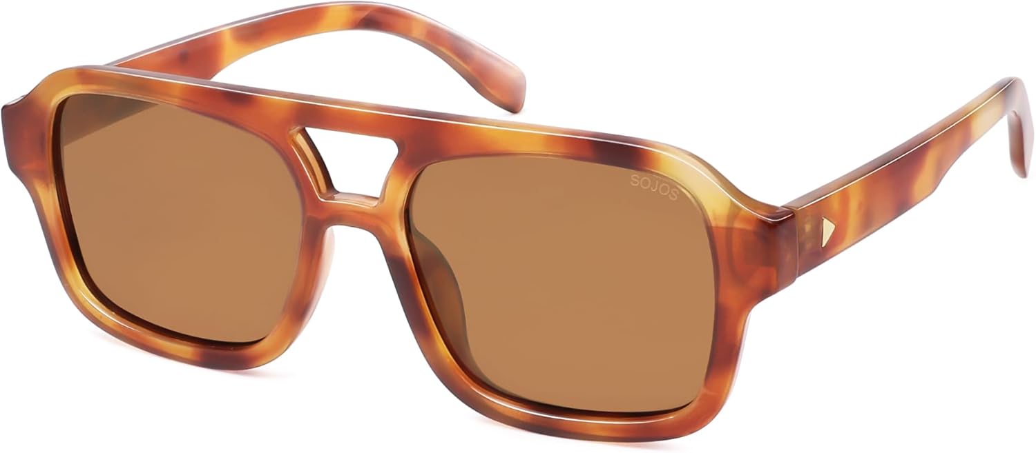 

Солнцезащитные очки-авиаторы SOJOS в стиле ретро для женщин и мужчин, поляризованные, модные, квадратной формы, дизайнерские, в стиле 80-х и 90-х годов, модель SJ2342, Yellow