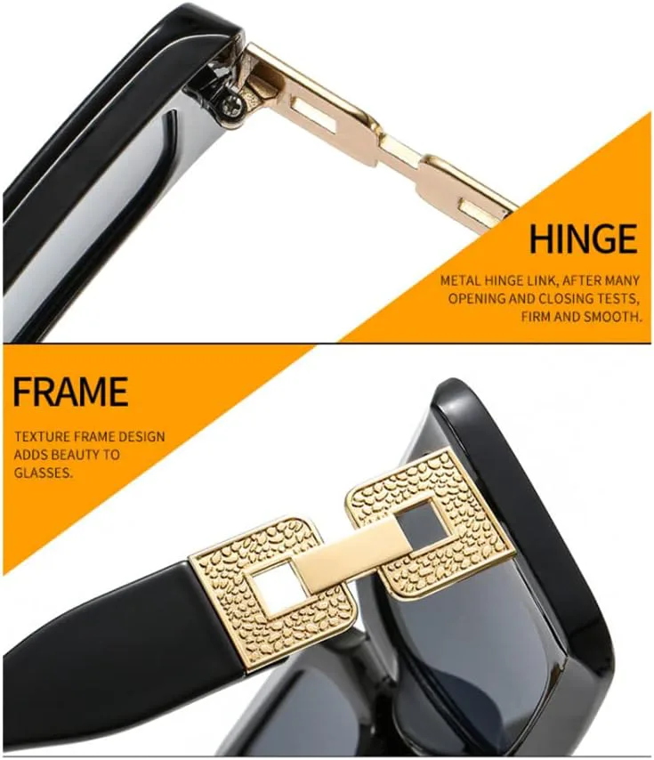 

Женские солнцезащитные очки в винтажном стиле с металлической оправой, прямоугольной формы, ретро-очки для женщин, защита от ультрафиолета UV400 generic, Black Grey