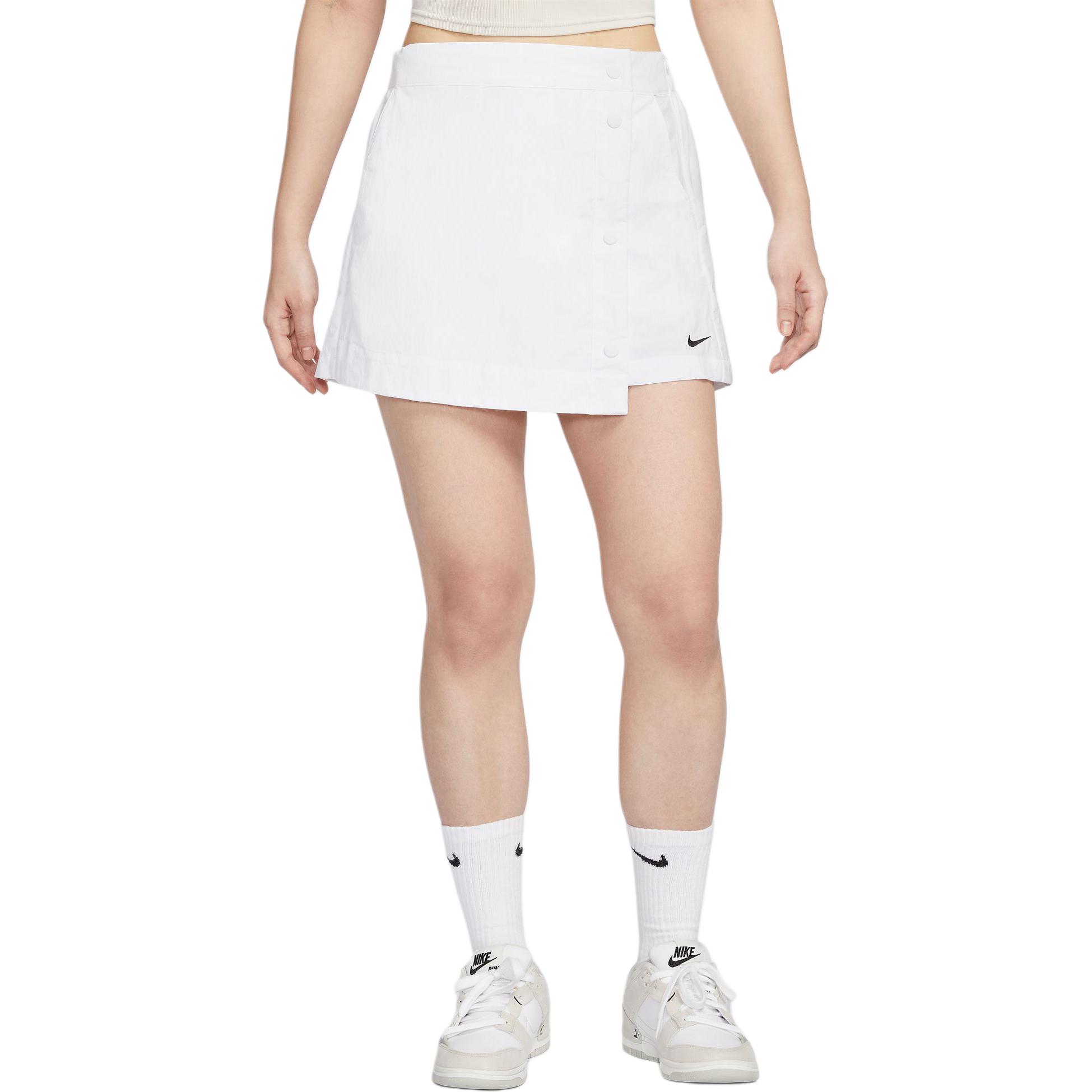 Спортивная юбка-шорты Essential Women's Woven Nike, белый/черный — фото 3