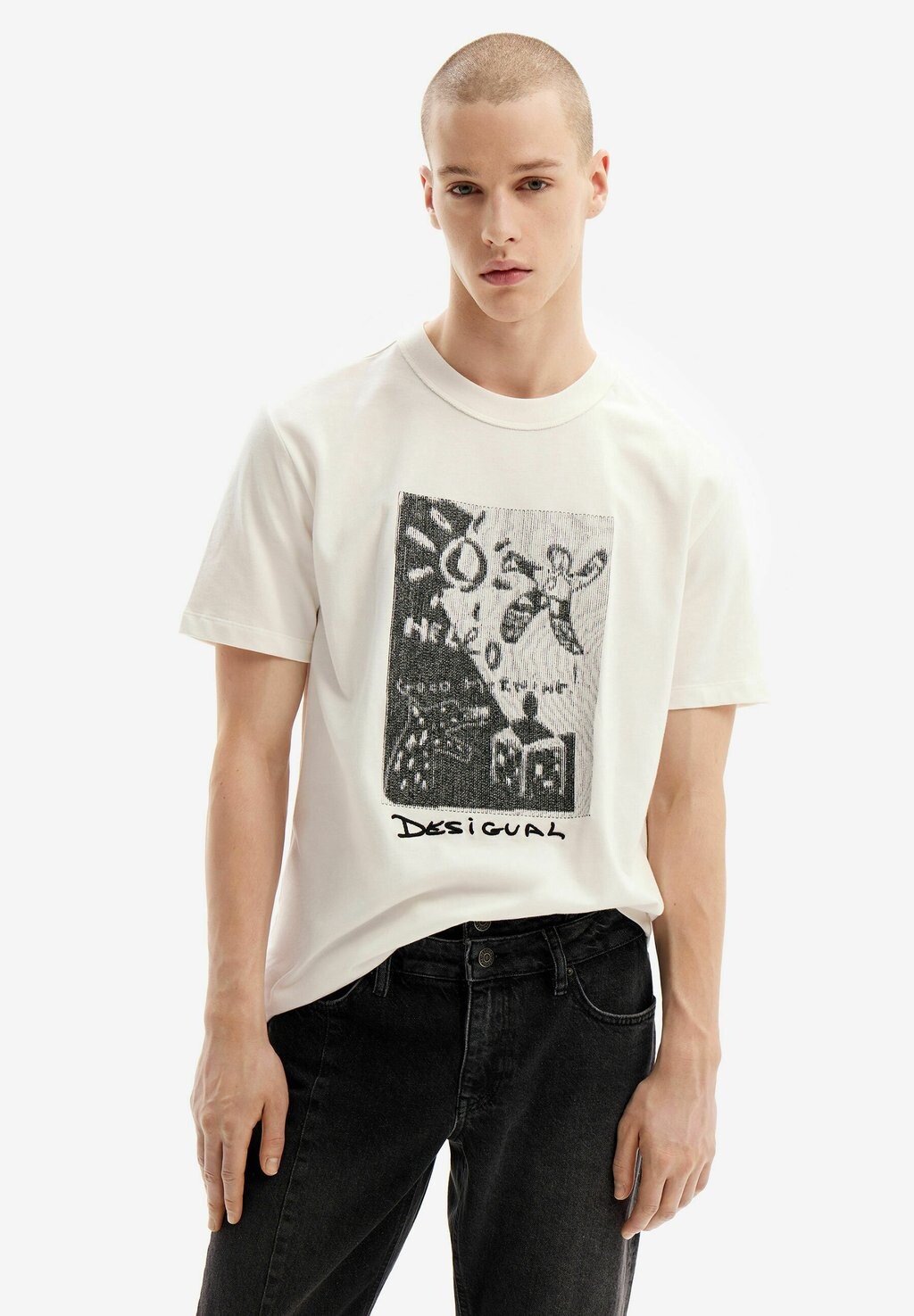 

Футболка с принтом Arty Embroidered Desigual, белый