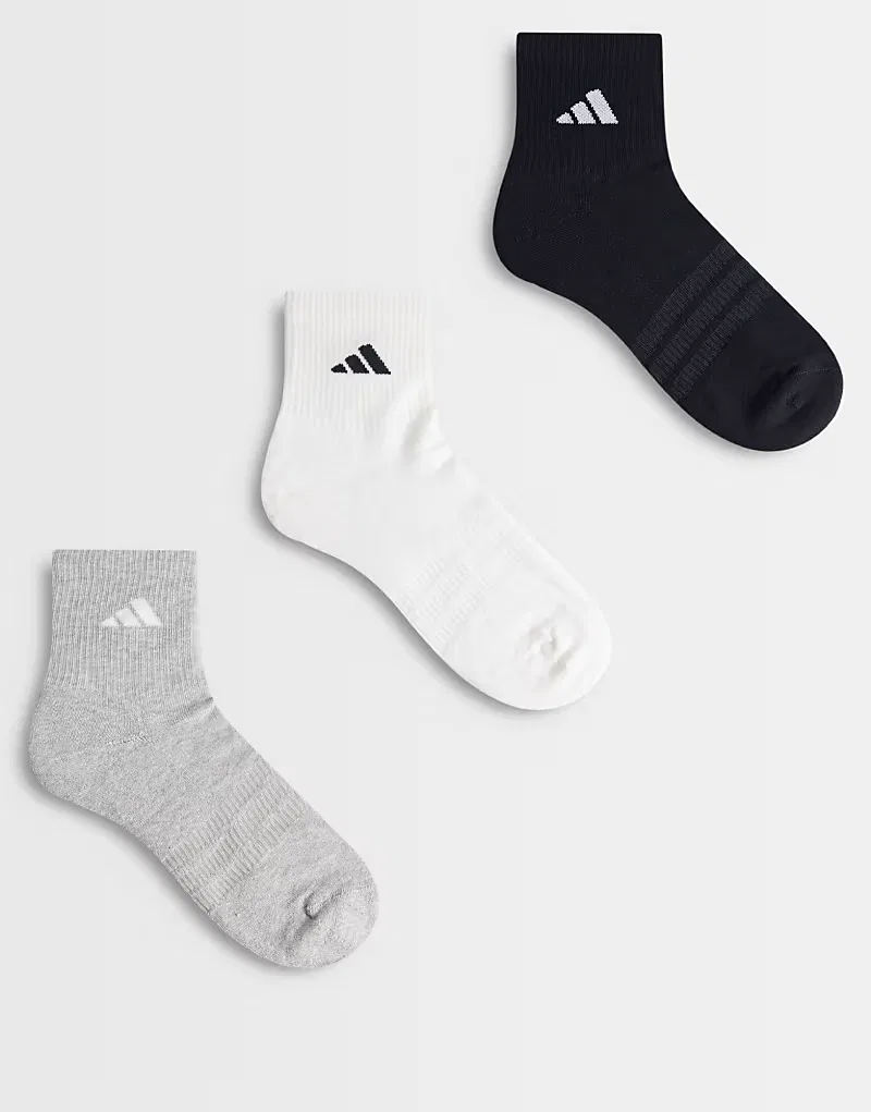 Комплект из трех мягких носков Adidas Performance Running черного, мультиколор