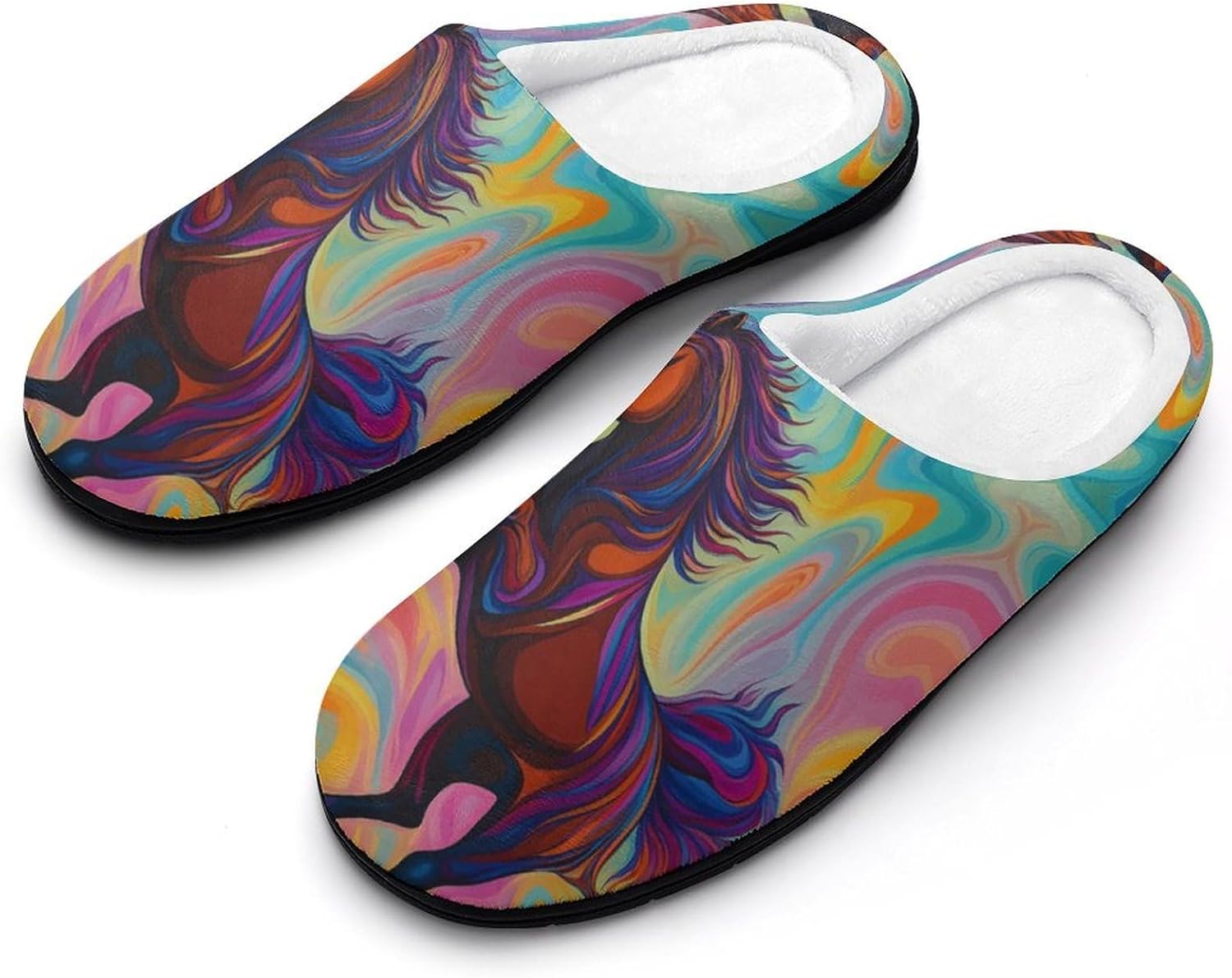 

Домашние тапочки KKdskkds из хлопка с изображением красочного дельфина, выпрыгивающего из океана. Нескользящие, уютные, теплые, дышащие, Colorful Cartoon Horse