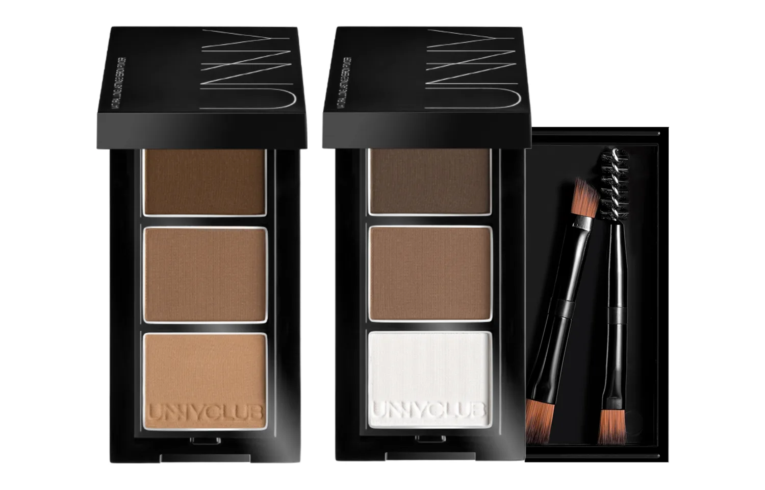 UNNY CLUB Палетка для бровей UNNY Soft Contouring Tricolor, 0,9 г*3, #Coffee Brown+#Smoke Brown