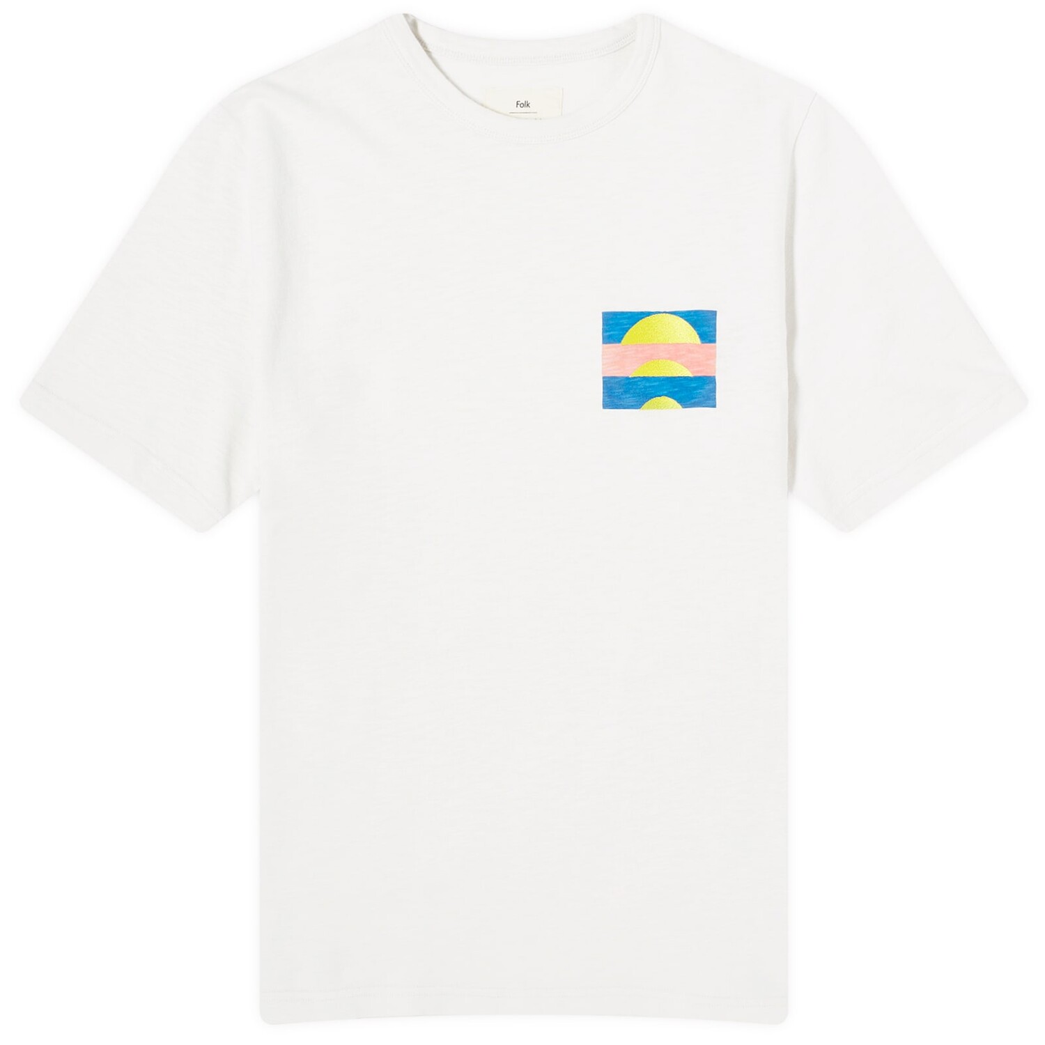 

Футболка Folk Damien Poulain Embroidery T-Shirt, цвет Off White Sun Dp