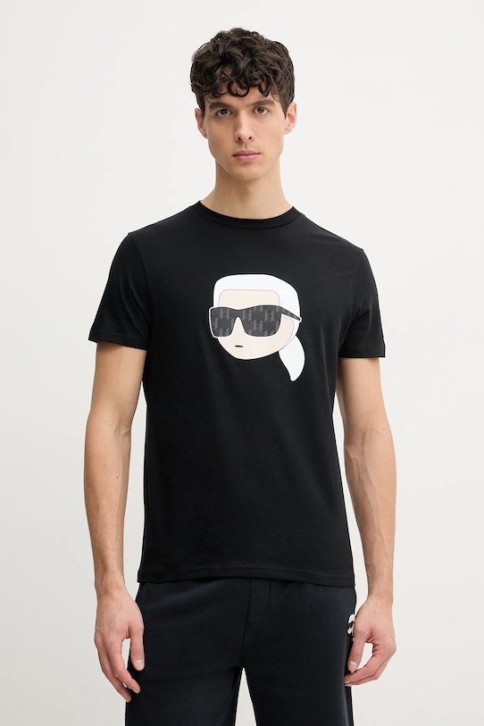 

Хлопковая футболка Karl Lagerfeld, черный