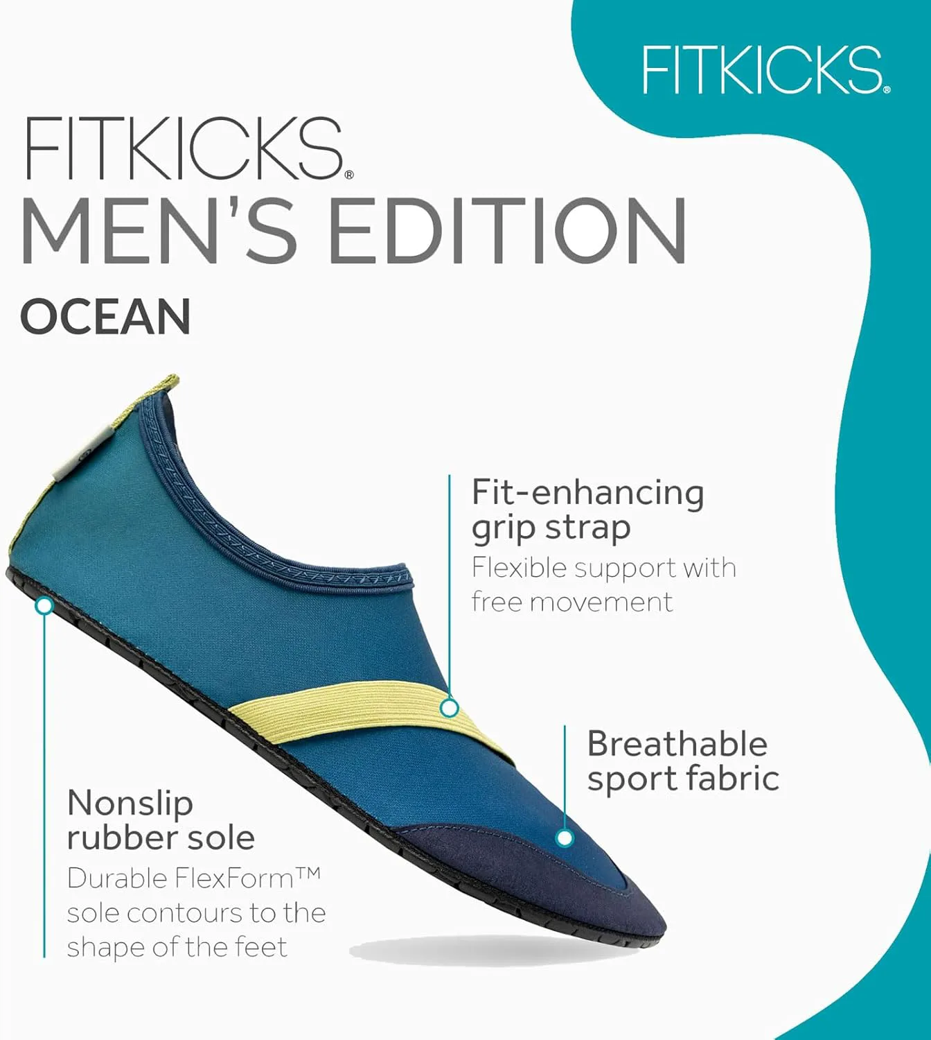 Активная мужская обувь FITKICKS, складывающиеся водные туфли — фото 3