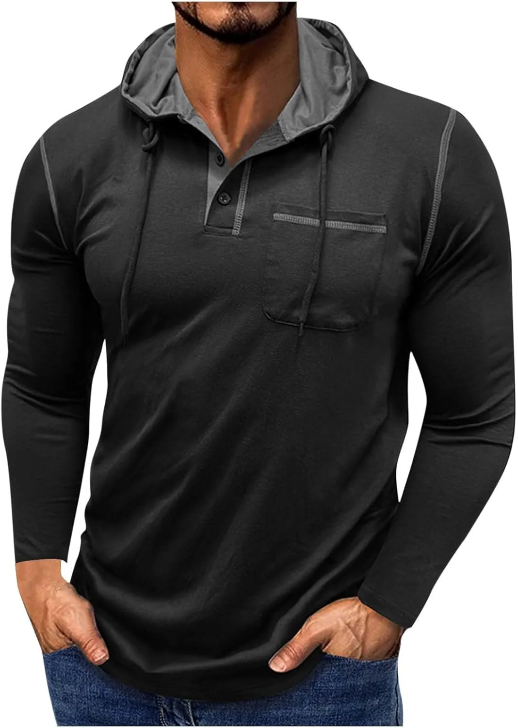 

Мужская хлопковая толстовка с капюшоном и карманом Sdeycui