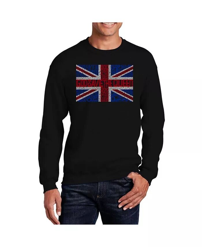 

Мужская толстовка с круглым вырезом Word Art God Save The Queen LA Pop Art, черный