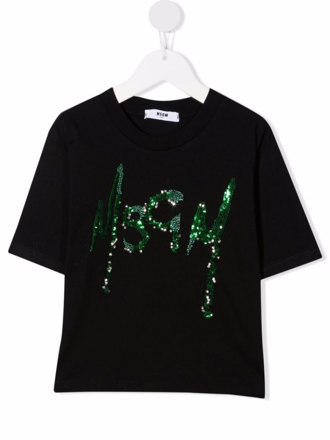 

Укороченная футболка с логотипом MSGM Kids, черный