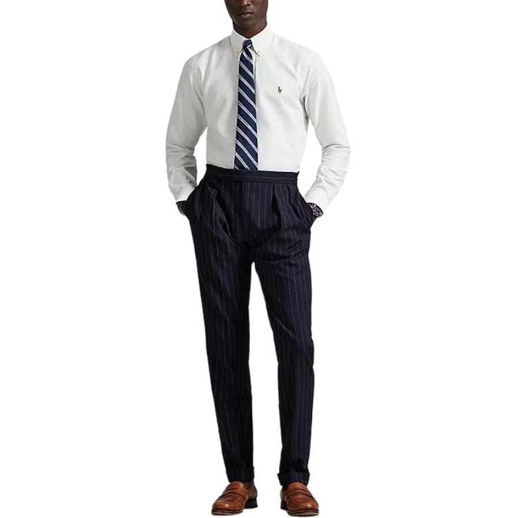 Polo Ralph Lauren Рубашка мужская белая с лацканом Moderate — фото 2