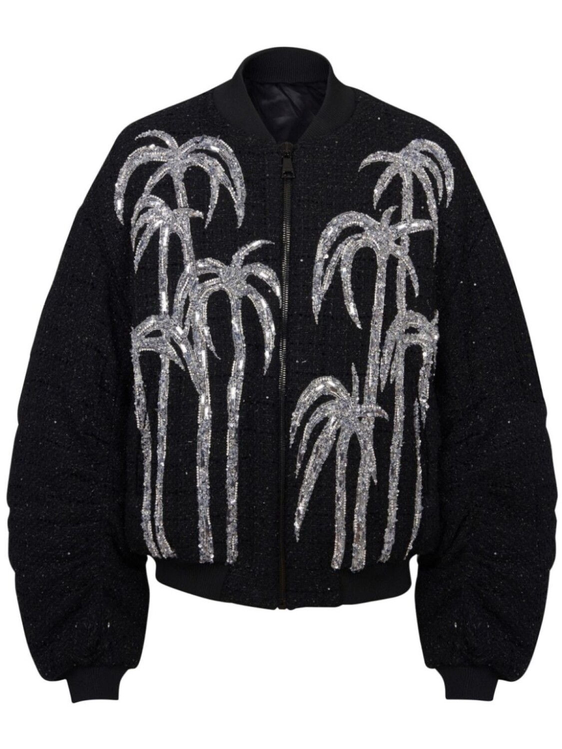 

Balmain твидовый бомбер с принтом, черный