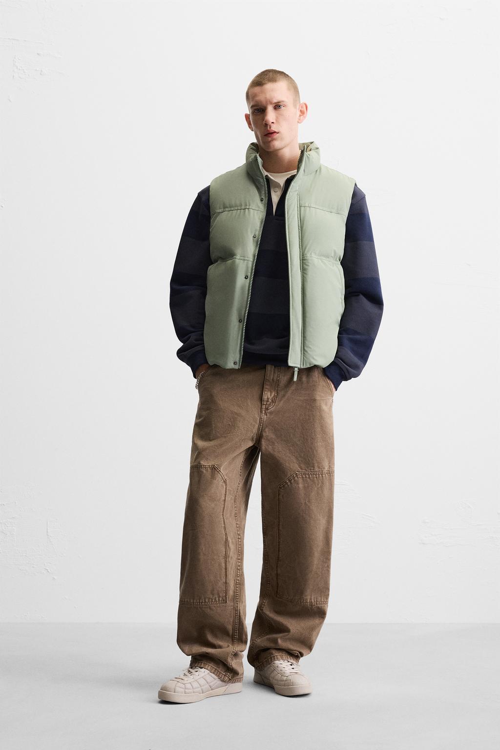 

Жилет из фугу ZARA, цвет Light khaki