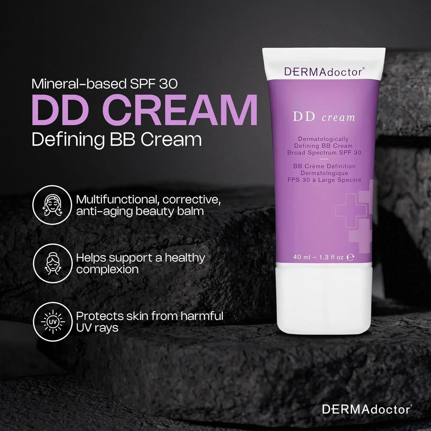 DERMAdoctor тонированный увлажняющий крем с SPF 30, минеральный DD крем, универсальный тонирующий праймер, увлажняющий крем для лица с SPF, легкое прозрачное покрытие, широкого спектра действия с оксидом цинка, для всех типов кожи, DD Face Cream — фото 3