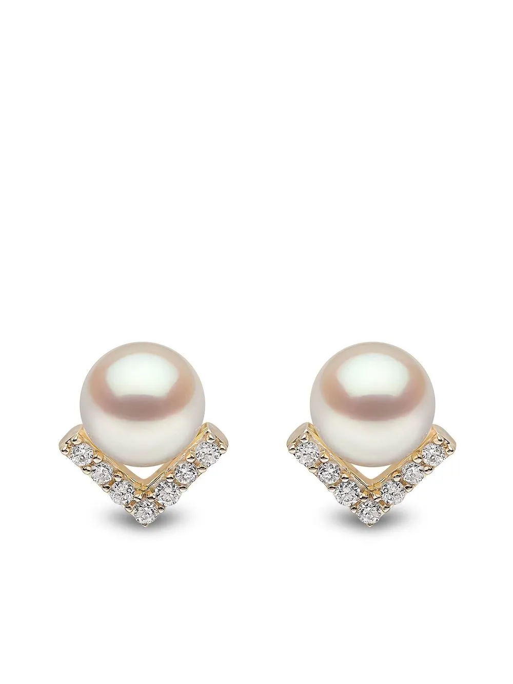 

Серьги-гвоздики Trend из желтого золота с бриллиантами и жемчугом Yoko London, золотой