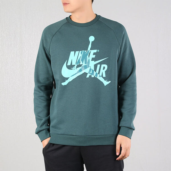 Толстовка Air Jordan Casual Sports Round Neck Pullover Fleece Lined Green, зеленый — фото 2